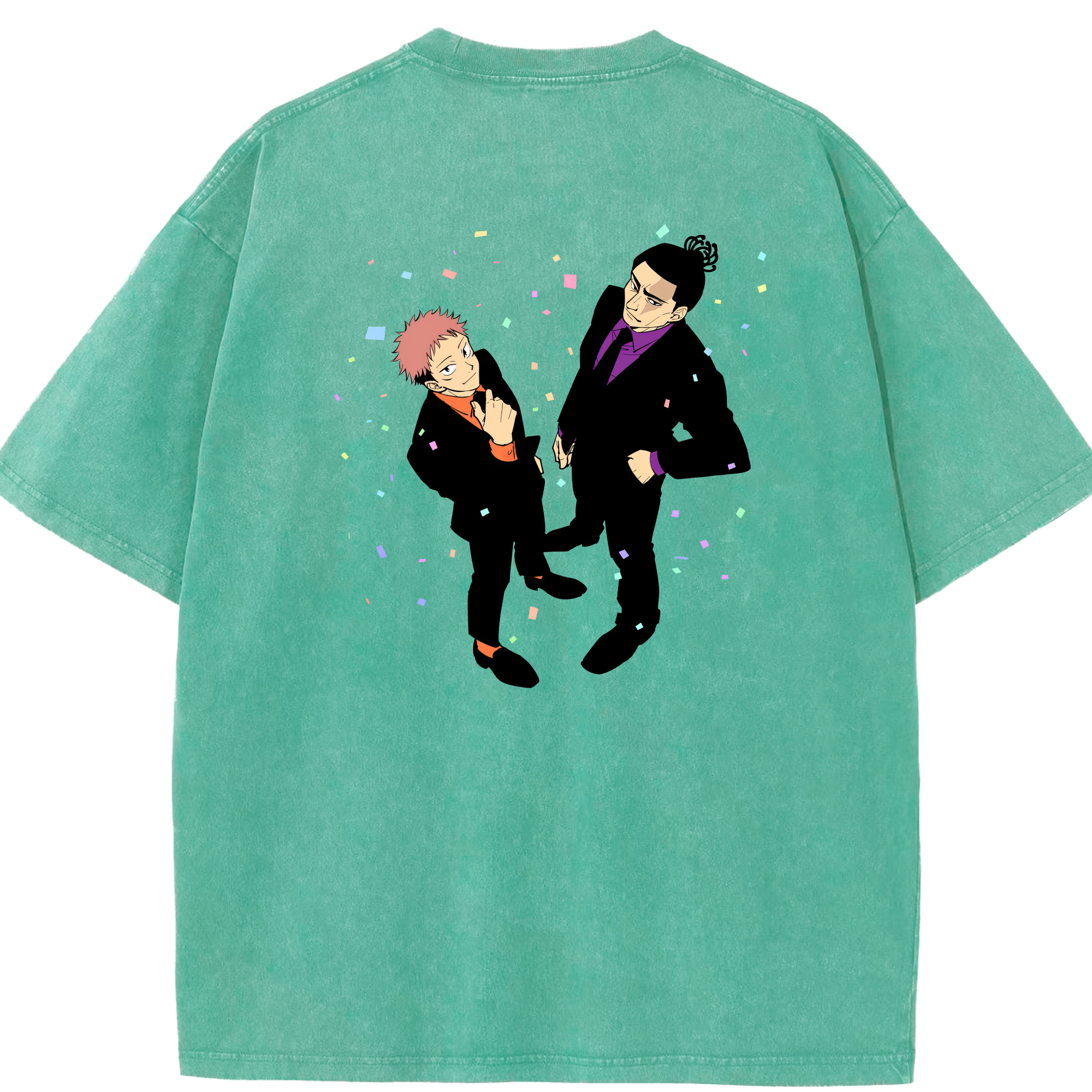 （画像用） 呪術廻戦 Jujutsu Kaisen 綿100% ヴィンテージ風 半袖Tシャツ（背面プリント）